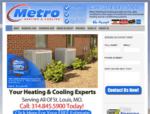 Tablet Screenshot of metroheatcool.com